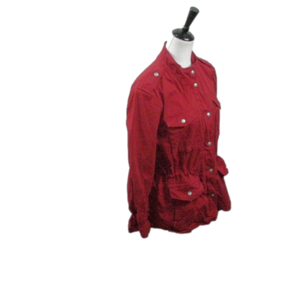 Gap Red Snap/Zip Front Shacket Size Medium - image 5